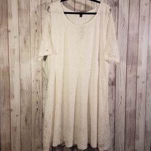 White Lace Skater Dress, 3X, NWT